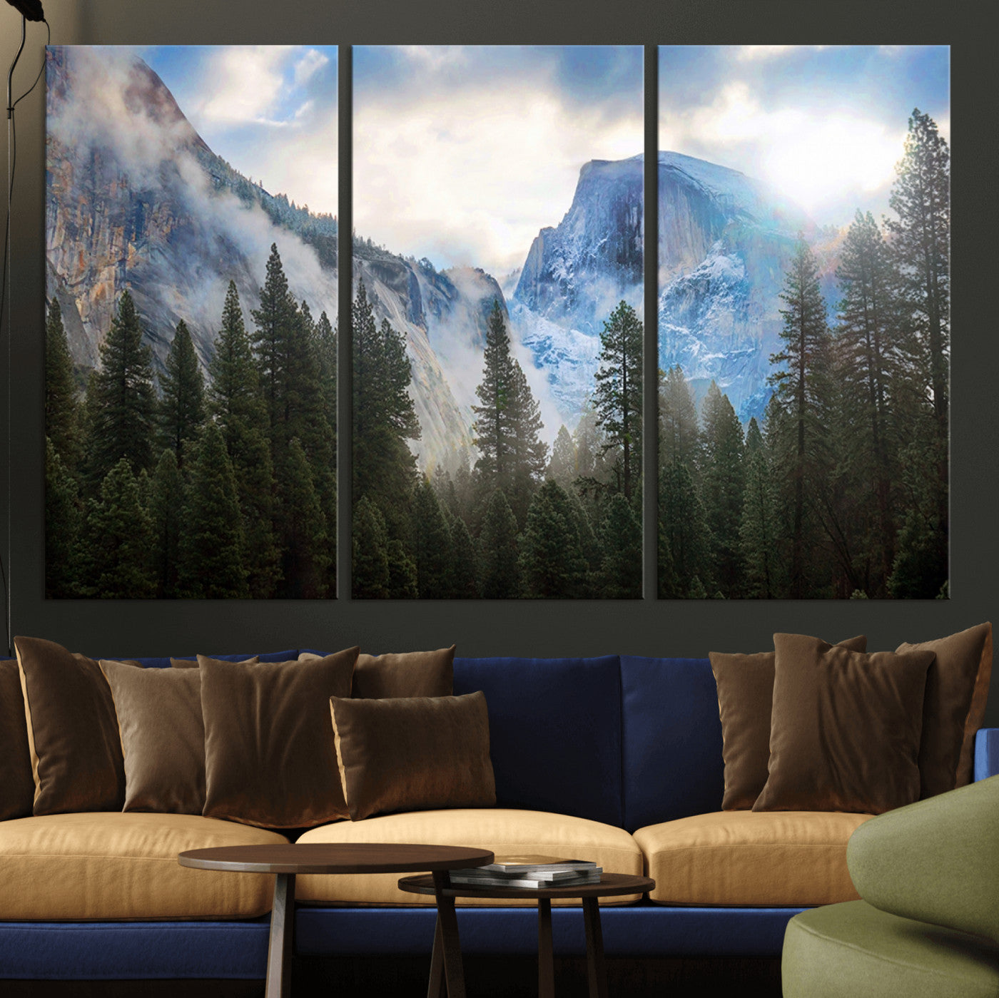 44943-MGV-CV-36X24-Half Dome Yosemite Calinia Wall Art Canvas Print El Capitan