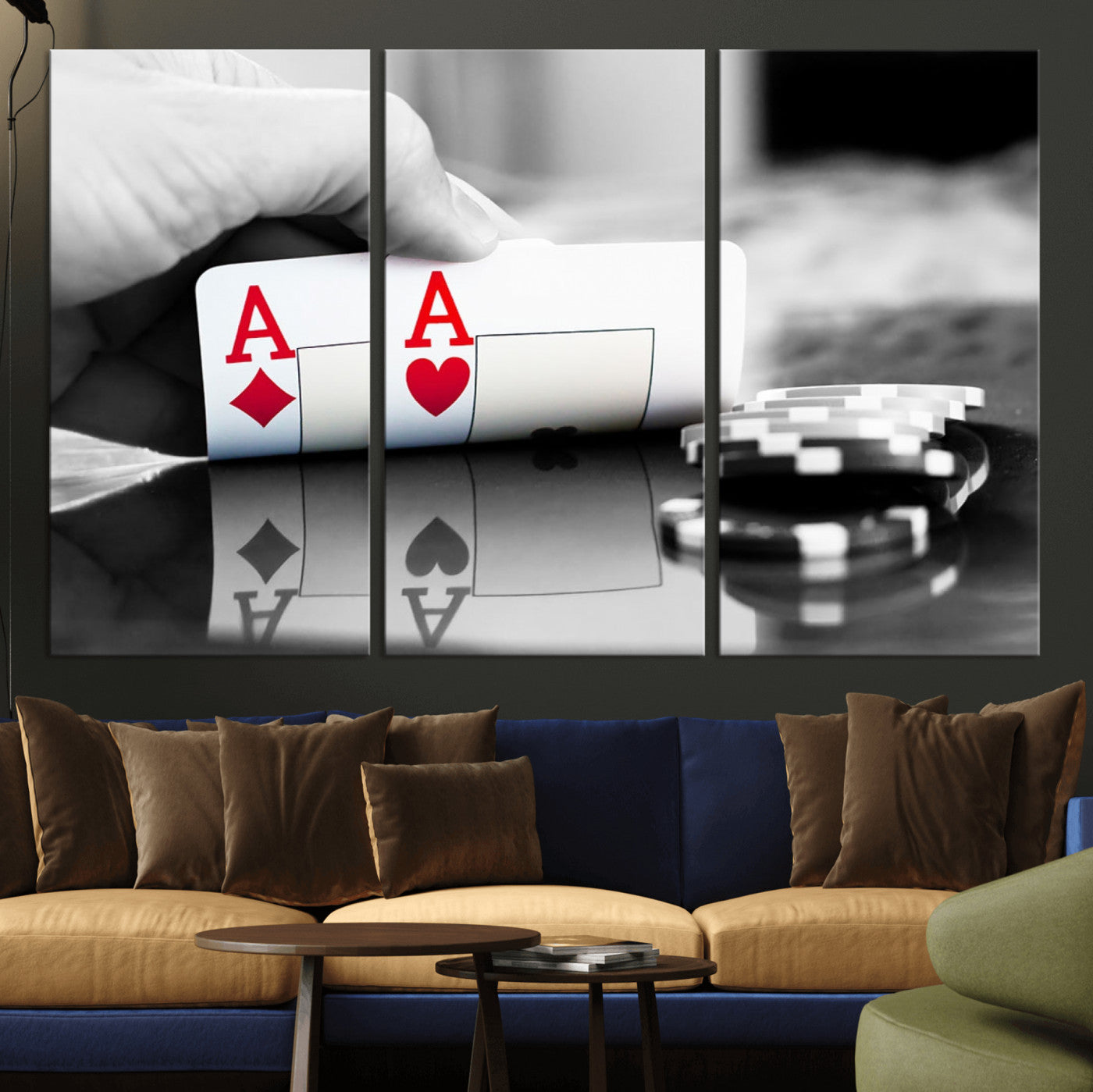 98527-MGV-CV-36X24-Aces Poker Art Poker Game Wall Art Canvas Print