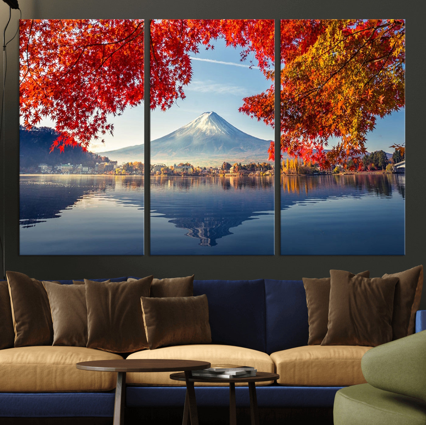 26428-MGV-CV-36X24-Mount Fuji Canvas Wall Art Japan Autumn Mountain Canvas Print Wall Art