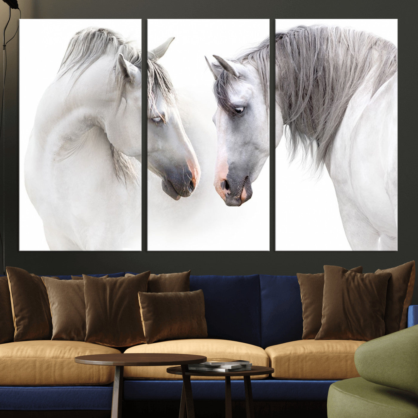 81129-MGV-CV-36X24-White Horse Wall Art Animal Canvas Print