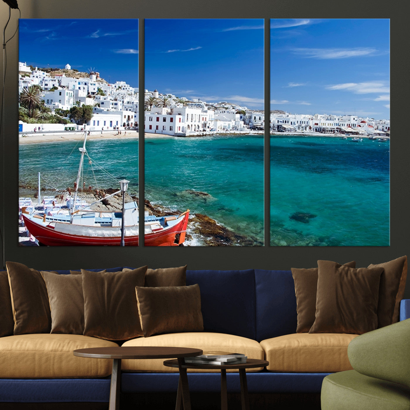 MGV-CV-48X32-3P - Santorini Wall Art Canvas Print
