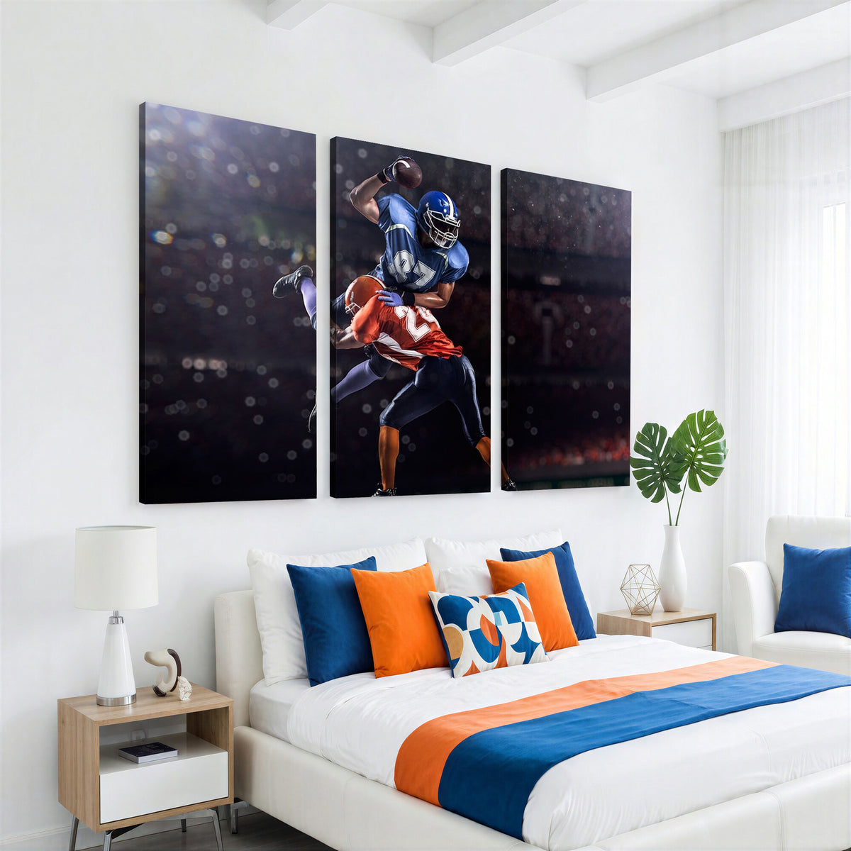 76491-MGV-CV-36X24 - American Football Wall Art Canvas Print, Stadium Sport Wall Art Print