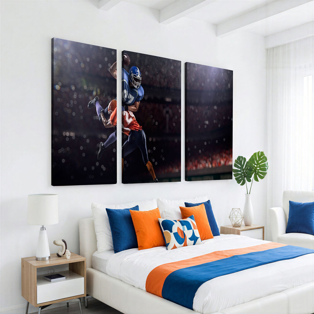 68009-MGV-CV-36X24 - American Football Wall Art Canvas Print, Stadium Sport Wall Art Print