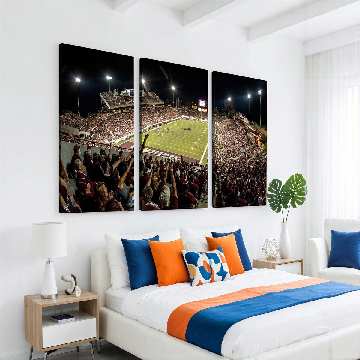 94126-MGV-CV-36X24 - Washington-Grizzly Stadium Canvas Wall Art | Exciting Game Night Atmosphere in Panoramic View