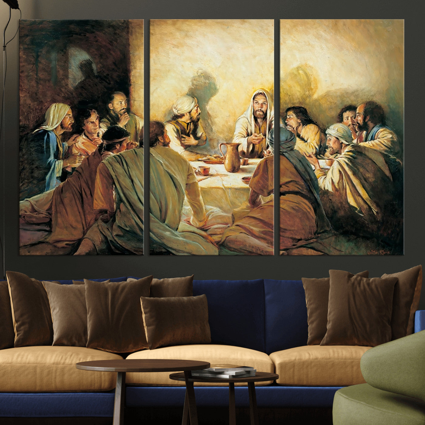 83425-MGV-CV-36X24-Last Supper Wall Art Canvas Print, Framed Jesus Painting Art Picture Print, Moderne Bibel Perfect Traditional/Religious Decor Artwork