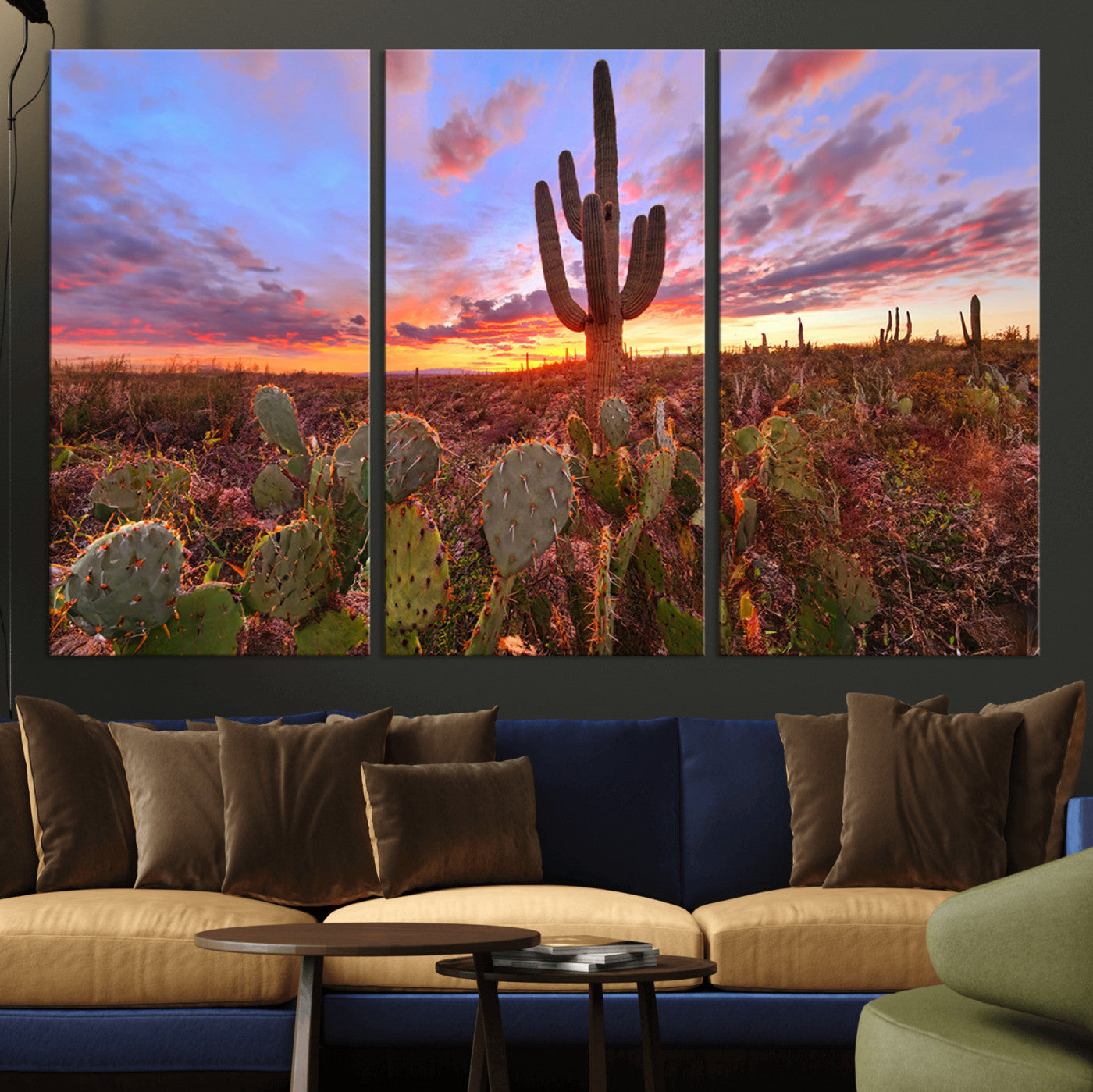 -Arizona Desert Sunset Wall Art Canvas Print