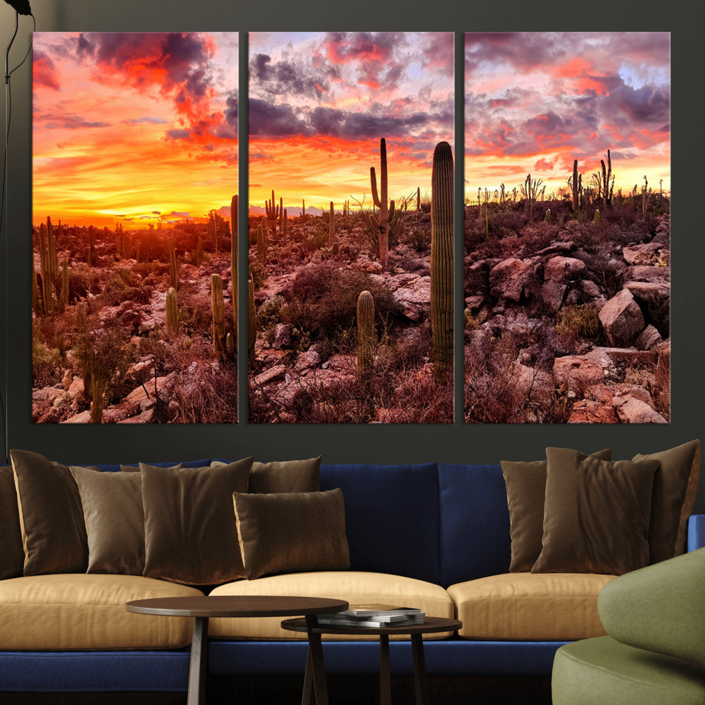MGV-CV-48X32-3P - Arizona Desert Print, Western Cowboy Wall Art Print