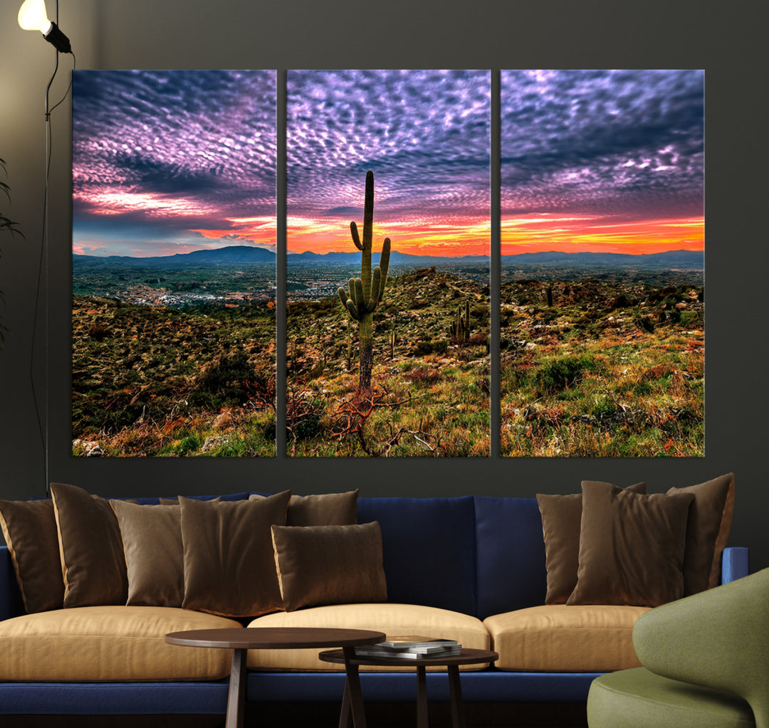 Arizona Desert Sunset Wall Art Canvas Print, Phoenix Wall Art Print