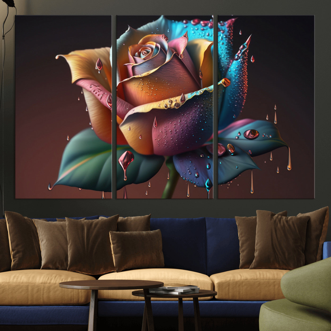 MGV-CV-48X32-3P - Abstract Rose Wall Art Canvas Print