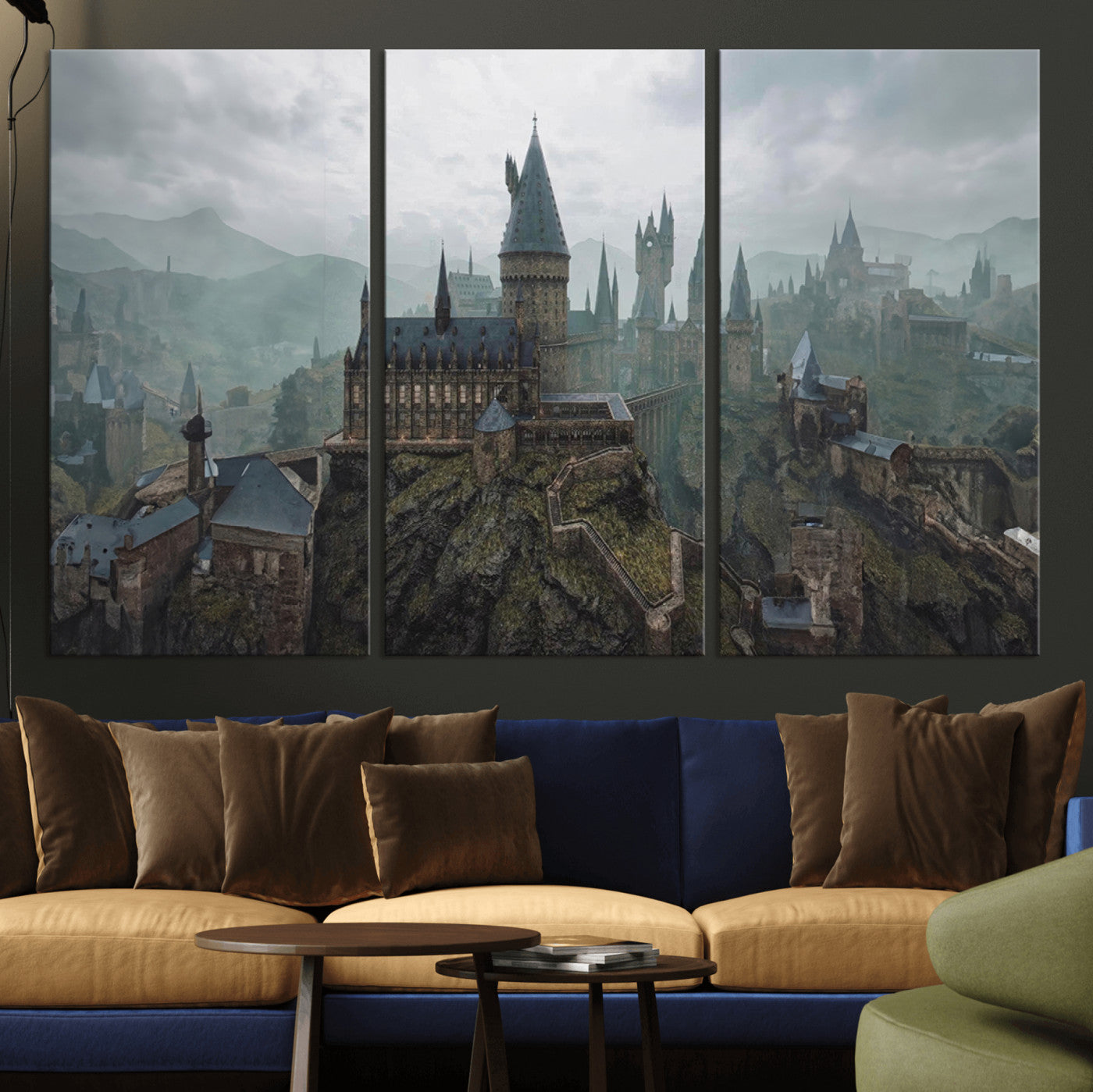 MGV-CV-48X32-3P - Disney Castle Wall Art Canvas Print, Living Kids Home Room Decor Art Print