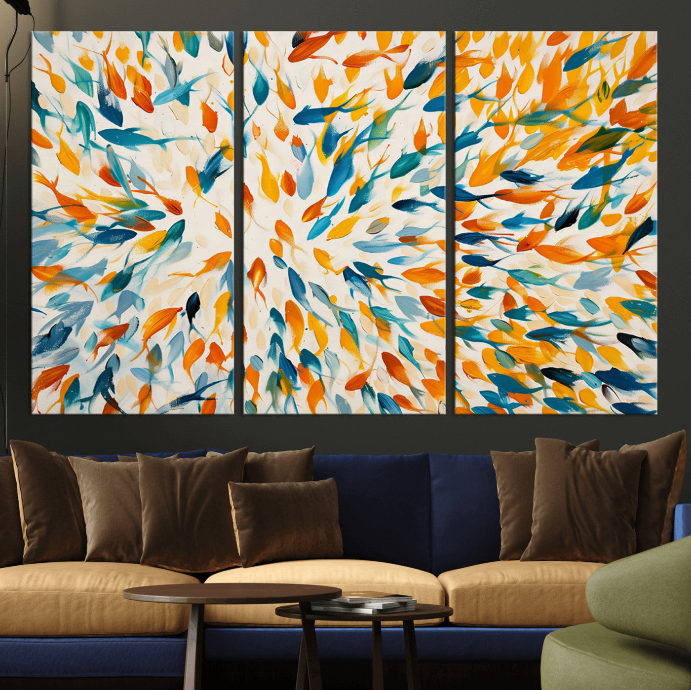 59969-MGV-CV-36X24-Colorful Fish Wall Art Print – Abstract Ocean-Inspired Wall Art for Modern Spaces | Framed Canvas,