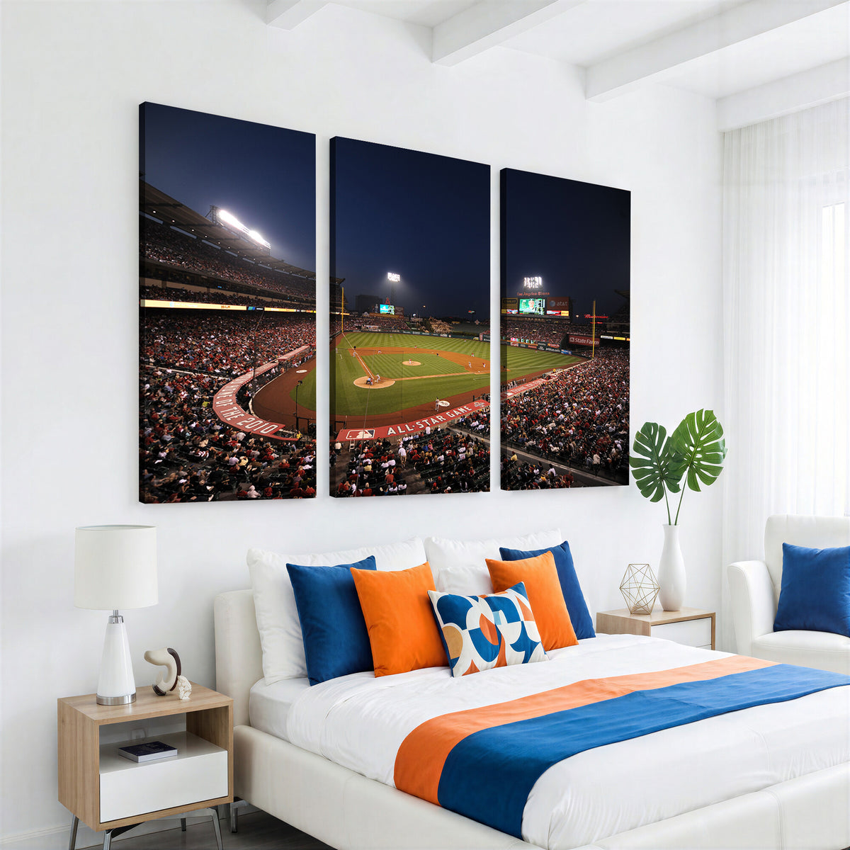 88896-MGV-CV-36X24 - Los Angeles Angels Baseball Team Print, Anaheim Angel Stadium Wall Art
