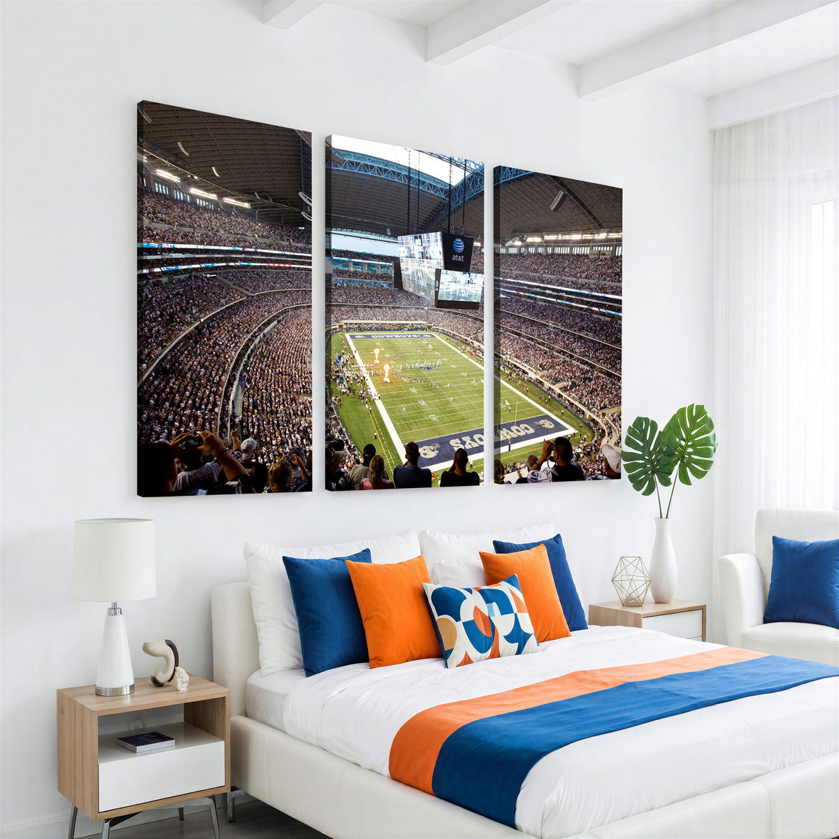 82096-MGV-CV-36X24 - Dallas Cowboys Football Team Print - Arlington AT&T Stadium Wall Art Canvas Print