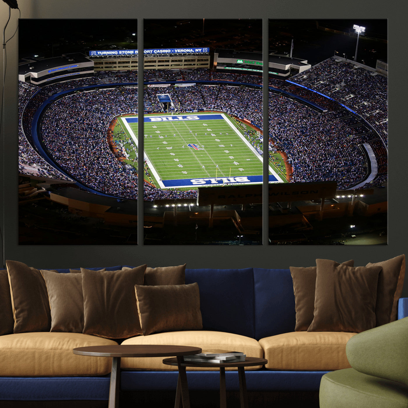 19030-MGV-CV-36X24-Buffalo Bills NFL Football Team Print - Highmark Stadium Wall Art Canvas Print