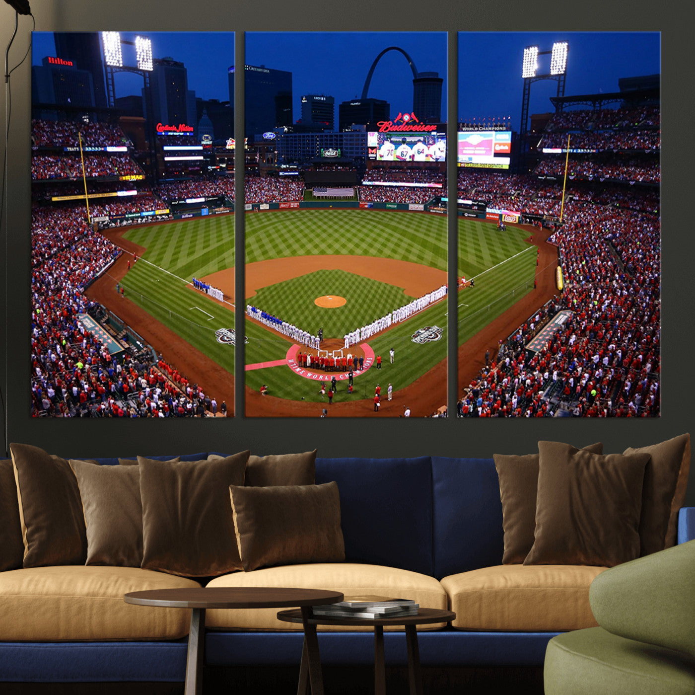 11925-MGV-CV-36X24-St. Louis Cardinals Baseball Team Print - Busch Stadium Wall Art Canvas Print