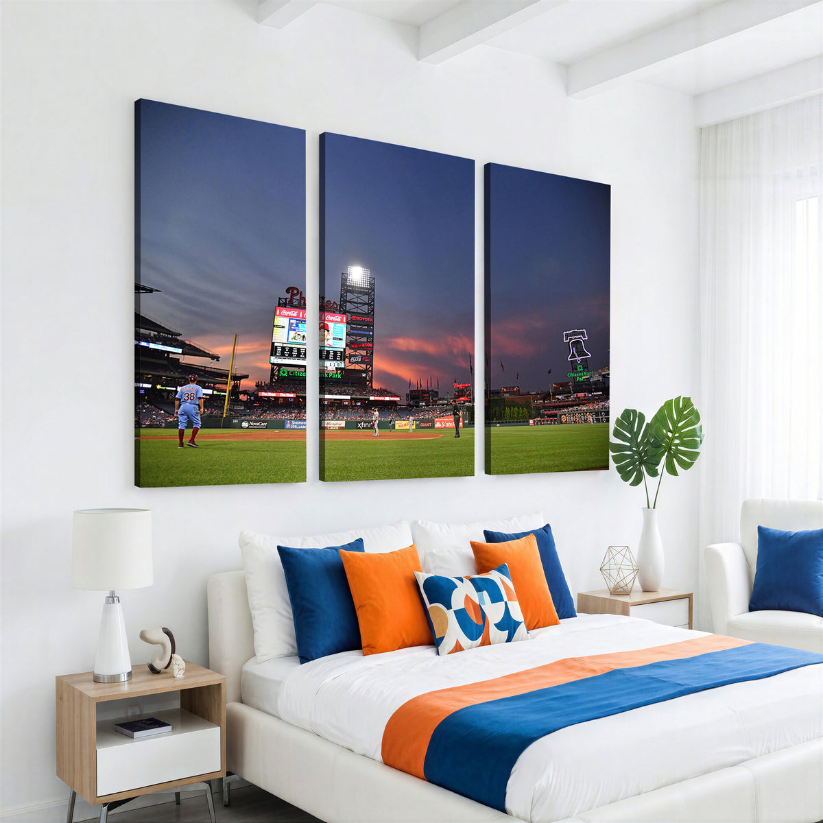 22594-MGV-CV-36X24 - Philadelphia Phillies Baseball Print - Philadelphia Citizens Bank Park Stadium Wall Art, Phillies