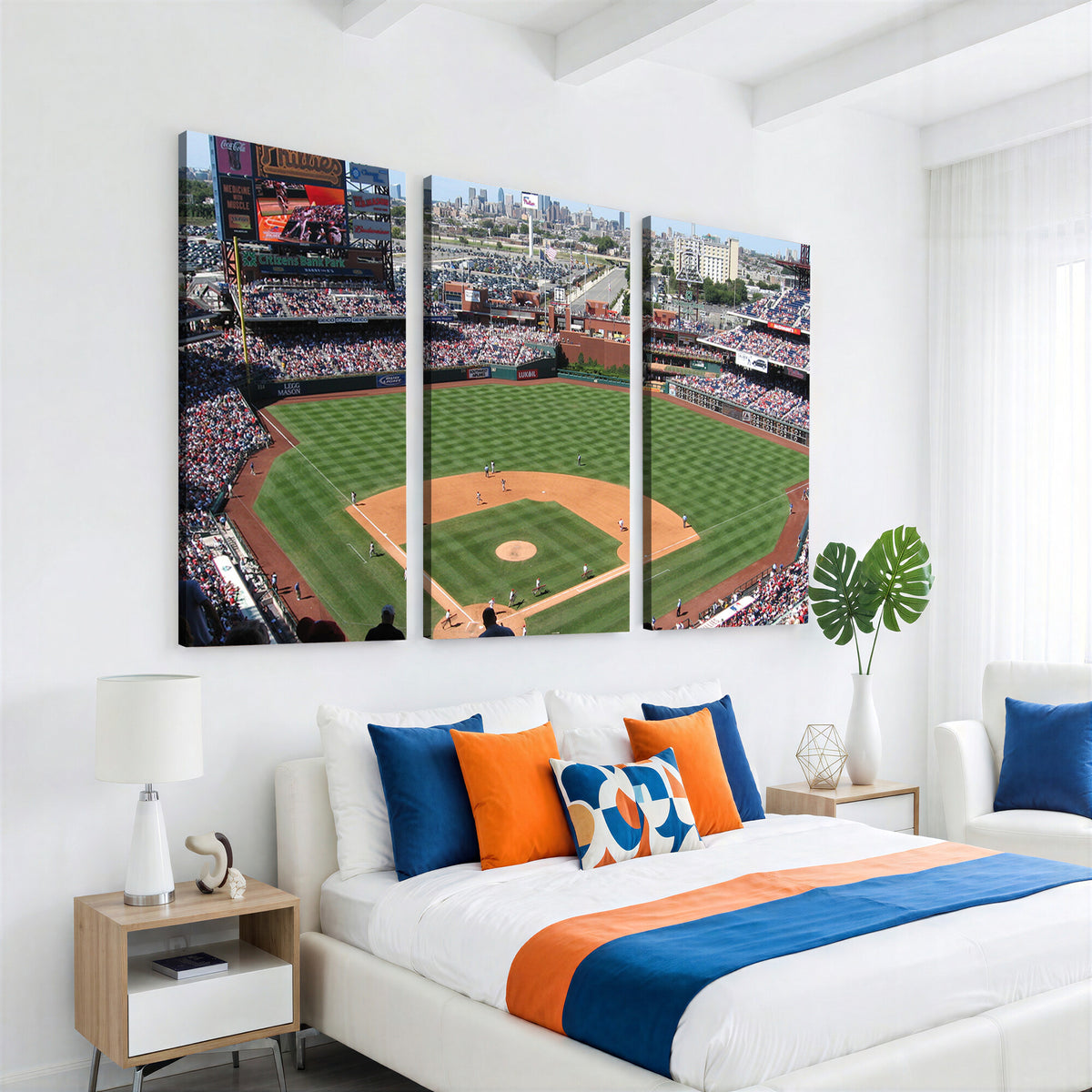 85755-MGV-CV-36X24 - Philadelphia Phillies Baseball Team Print - Philadelphia Citizens Bank Park Stadium Wall Art Canvas