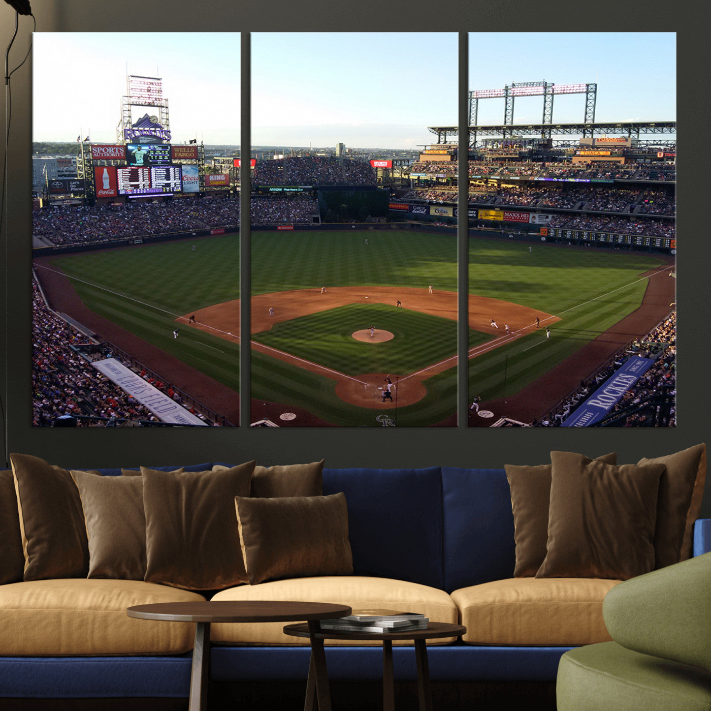 MGV-CV-48X32-3P - Colorado Rockies Coors Field Wall Art Canvas Print - MLB Baseball Stadium