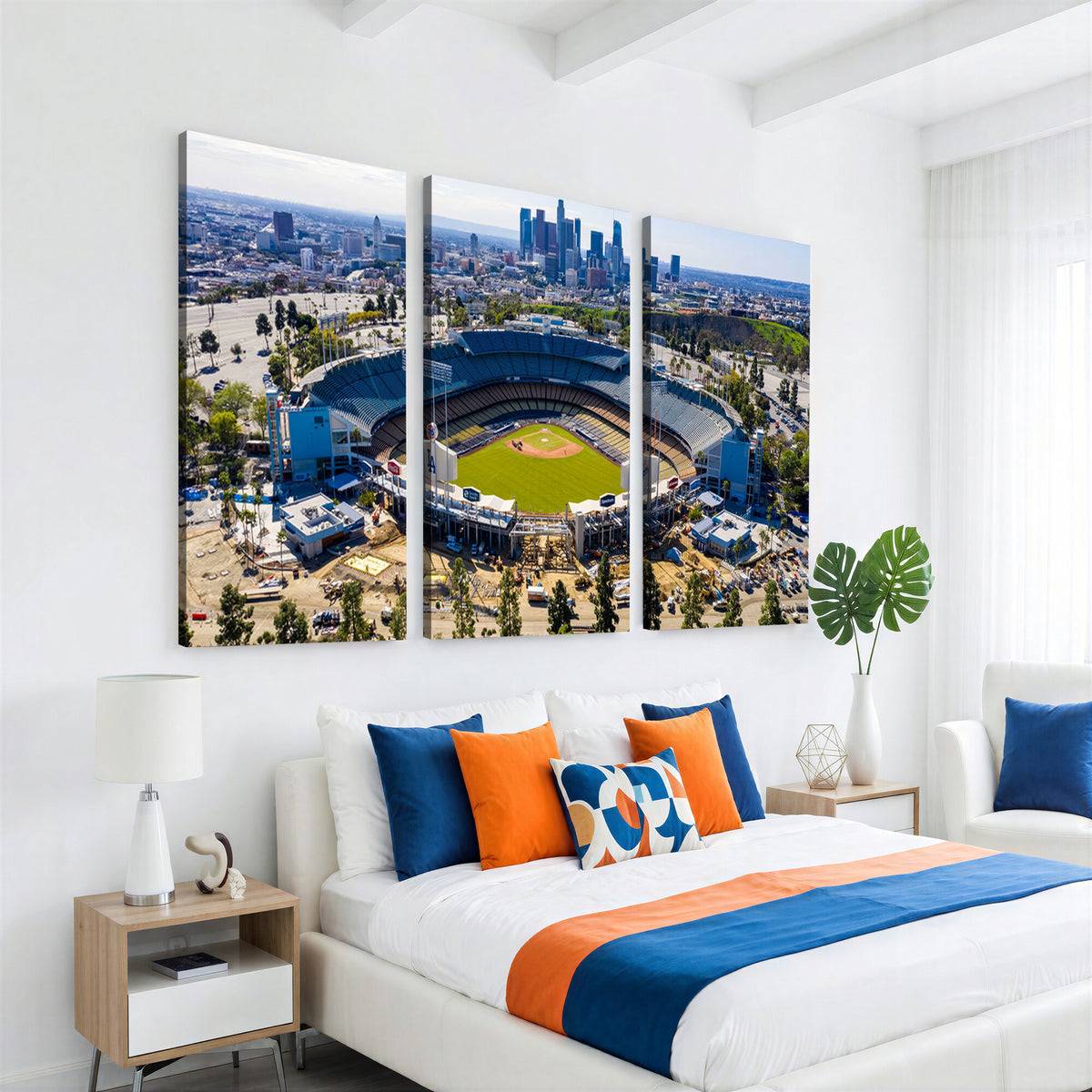 58596-MGV-CV-36X24 - Los Angeles Dodgers Dodger Stadium Wall Art Canvas Print, Extra Large Game Room Wall Decor
