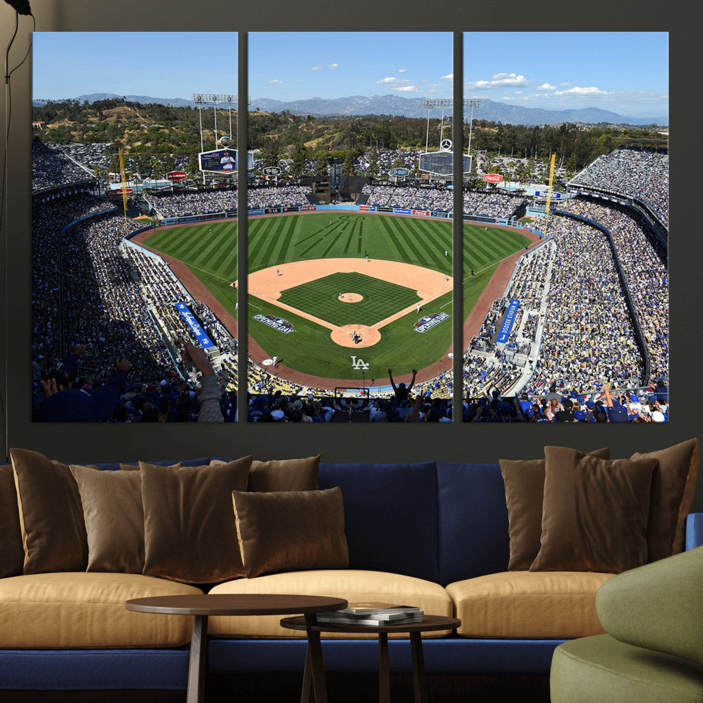 20436-MGV-CV-36X24-Los Angeles Dodgers Dodger Stadium Wall Art Canvas Print - MLB Baseball Stadium Wall Art Canvas
