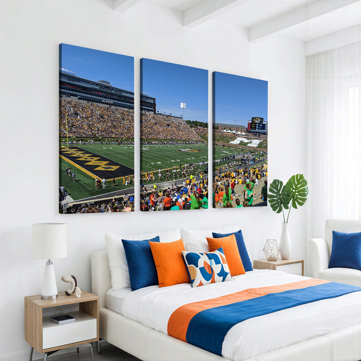 38399-MGV-CV-36X24 - University of Missouri Tigers Football Team Print, Columbia Faurot Field Memorial Stadium Wall Art
