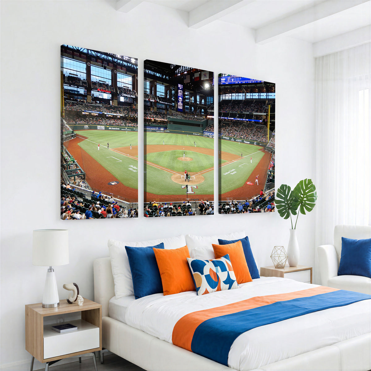78468-MGV-CV-36X24 - Texas Rangers Baseball Team Print, Arlington Globe Life Field Stadium Wall Art