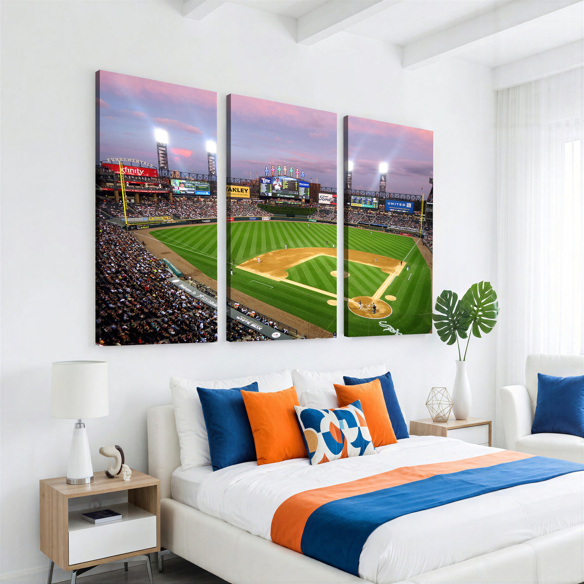 38470-MGV-CV-36X24 - Chicago White Sox Baseball Team Print Canvas, Guaranteed Rate Field Stadium Wall Art