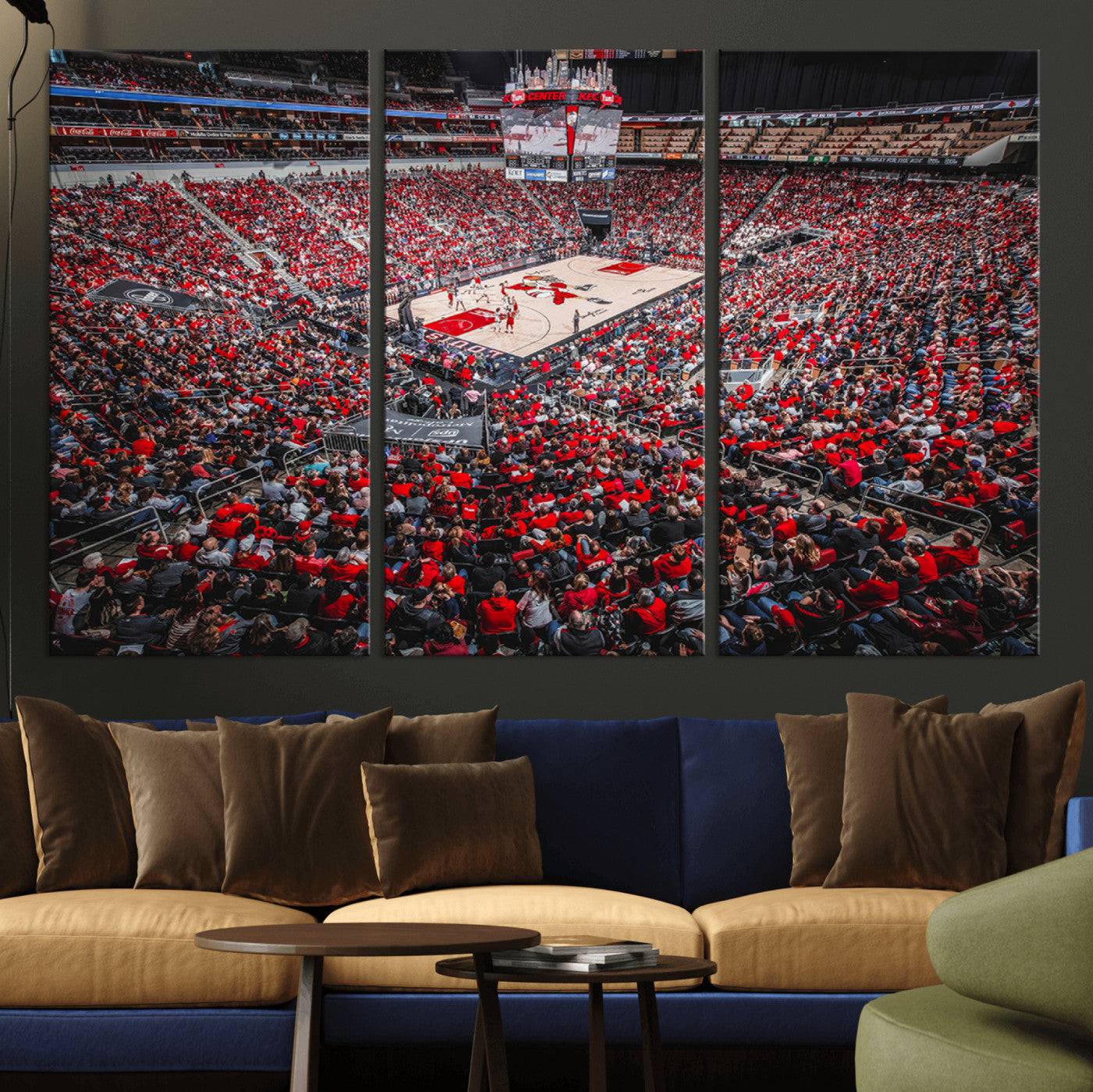 MGV-CV-48X32-3P - Louisville Cardinals Basketball Print Canvas - Louisville KFC Yum Center Arena Wall Art Canvas Print