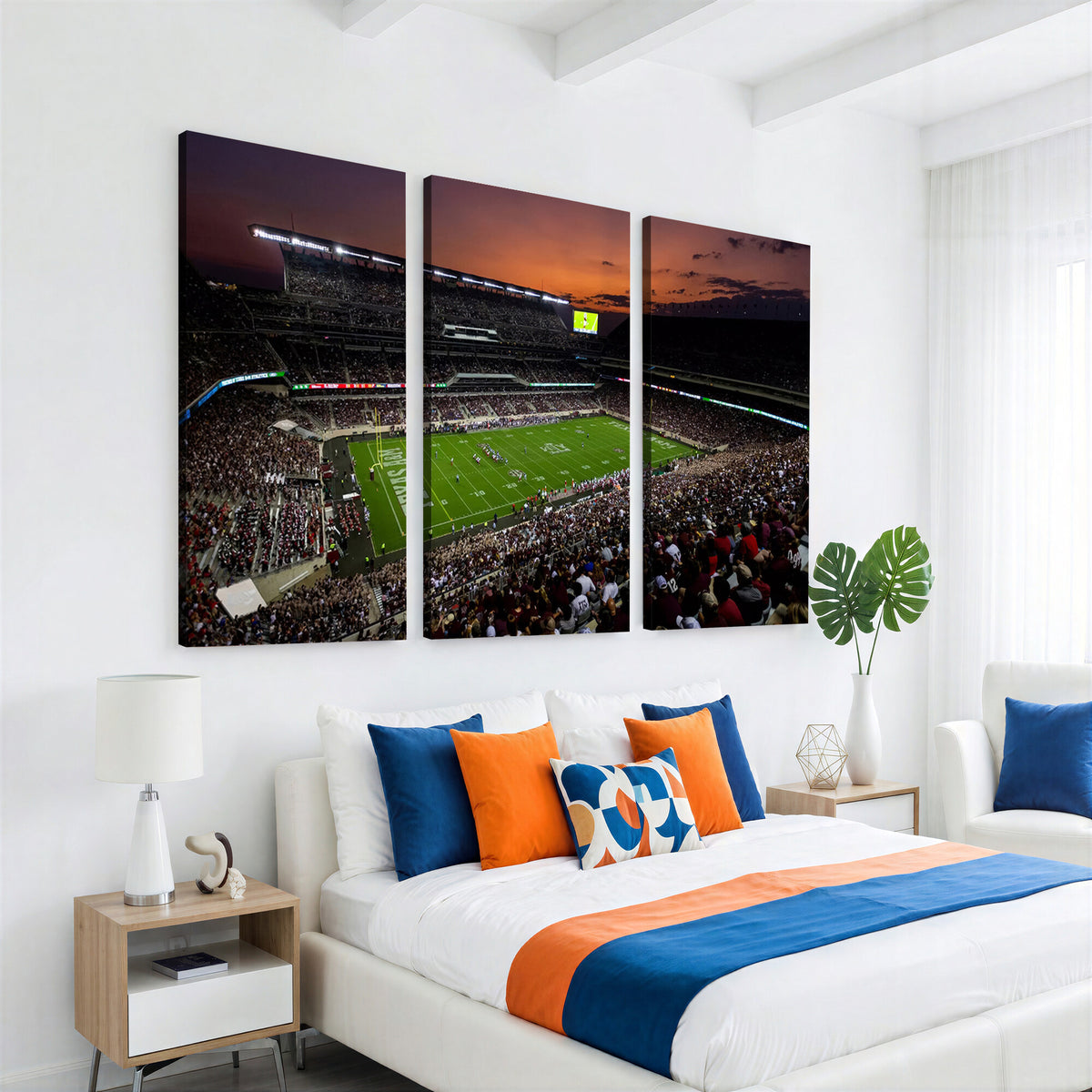 45603-MGV-CV-36X24 - Texas A&M University Aggies Football Team Print, College Station Kyle Field Stadium Wall Art