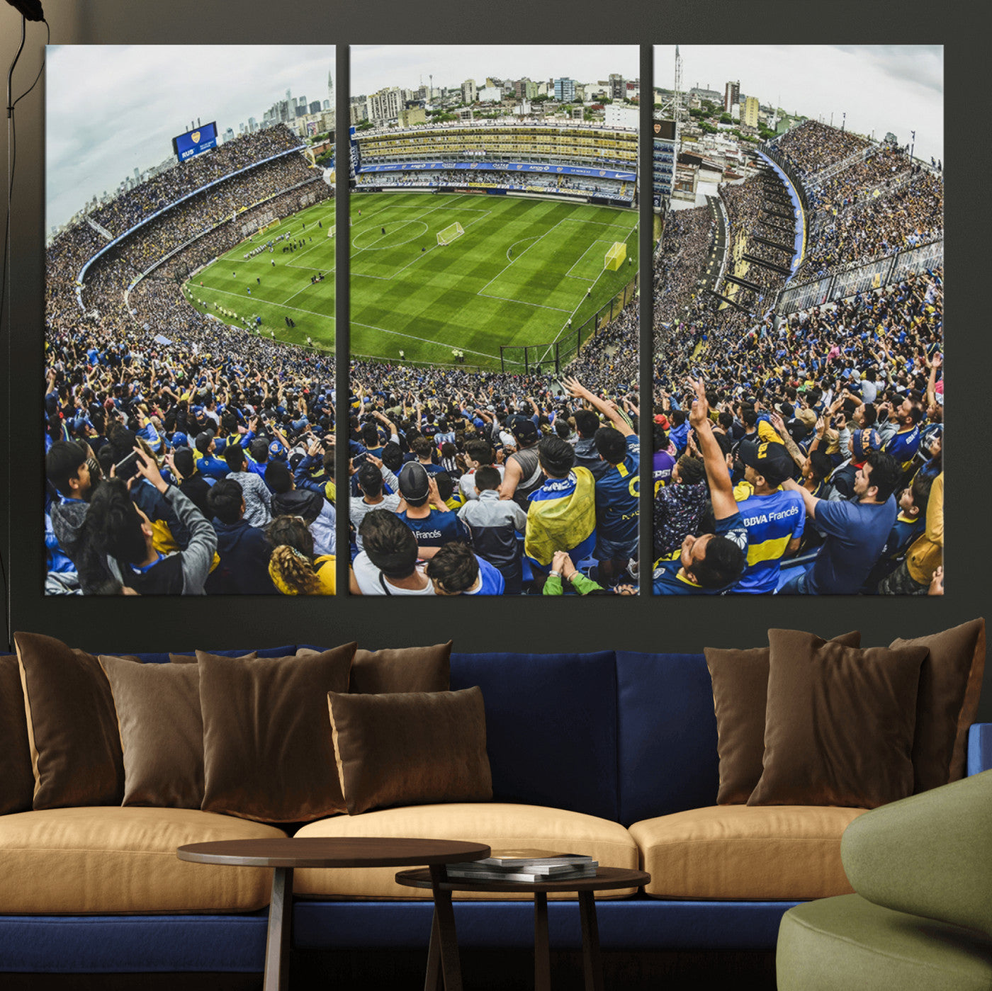 MGV-CV-48X32-3P - Boca Juniors Soccer Team Print Wall Art - Buenos Aires Bombonera Stadium Canvas Print