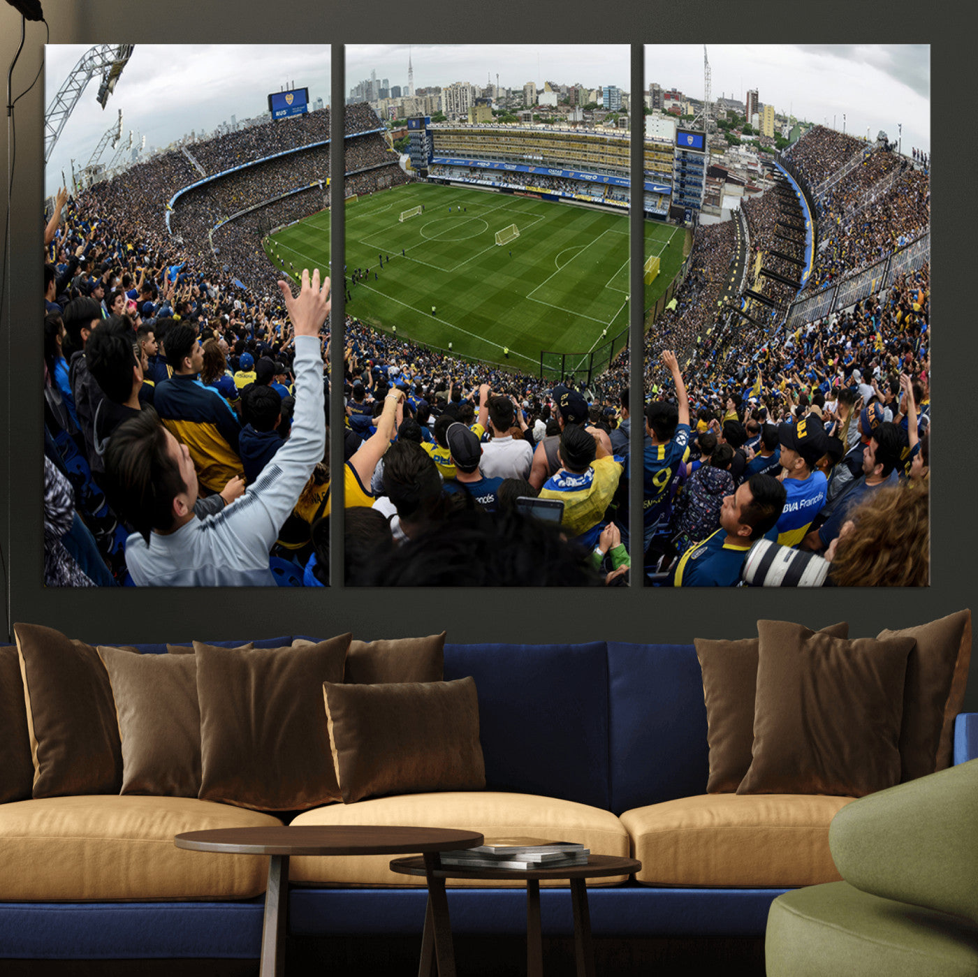 MGV-CV-48X32-3P - Boca Juniors Soccer Team Print - Buenos Aires Bombonera Stadium Wall Art Canvas Print