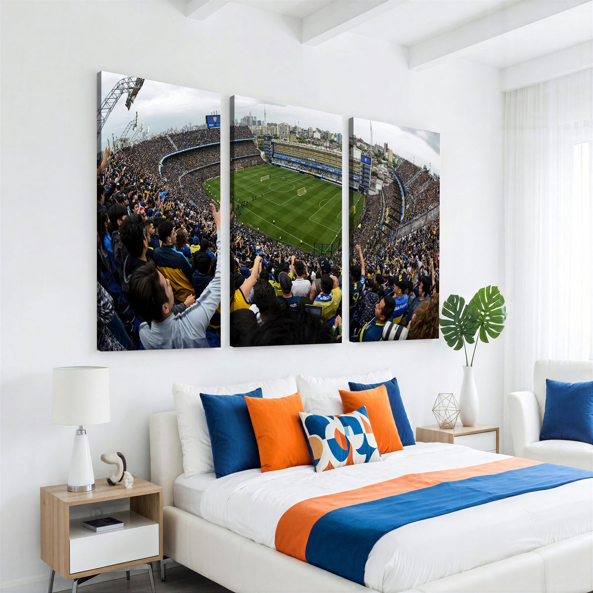 23173-MGV-CV-36X24 - Boca Juniors Soccer Team Print, Buenos Aires Bombonera, Framed and Ready to Hang