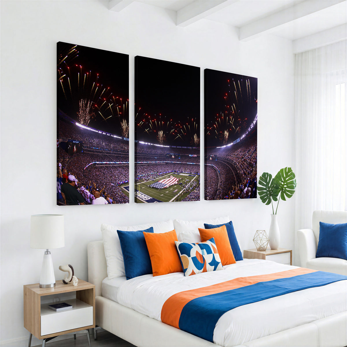 56360-MGV-CV-36X24 - New York Giants Football Team Print, East Rutherford MetLife Stadium Wall Art