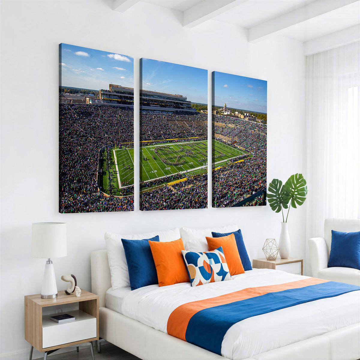 50114-MGV-CV-36X24 - Notre Dame Fighting Irish Football Team Print, Notre Dame Stadium Wall Art