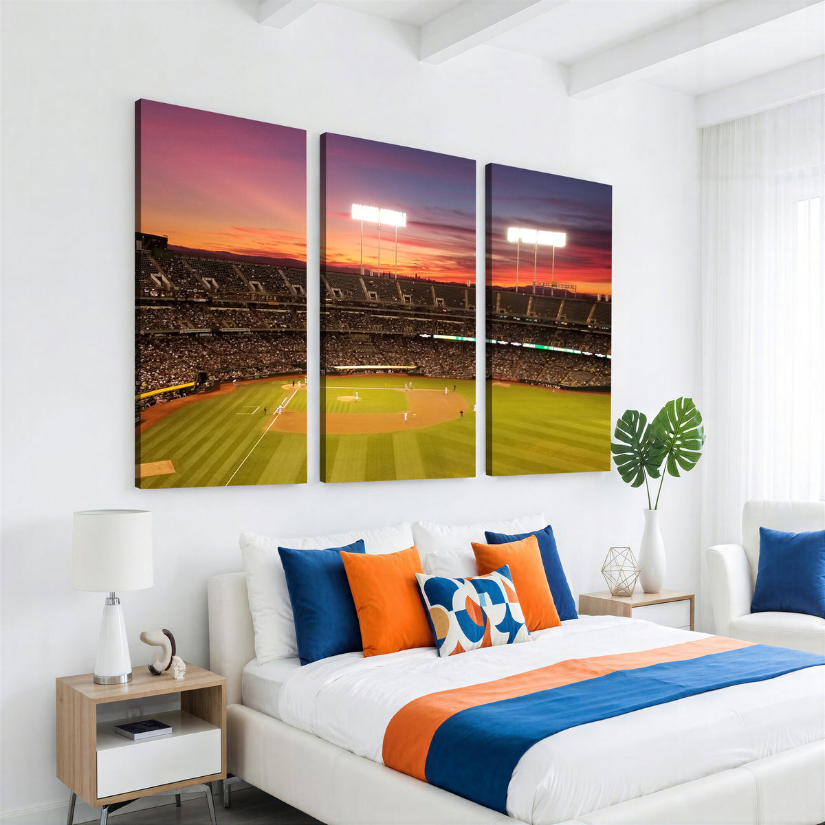 73718-MGV-CV-36X24 - Oakland Athletics Baseball Team Print, Oakland Coliseum