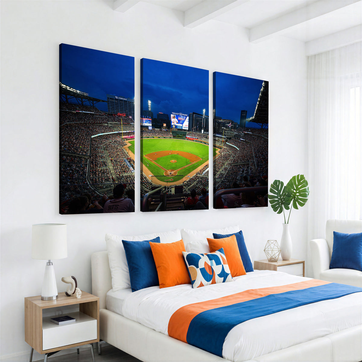 88590-MGV-CV-36X24 - Truist Park Night Game Canvas Art, Atlanta Braves Stadium