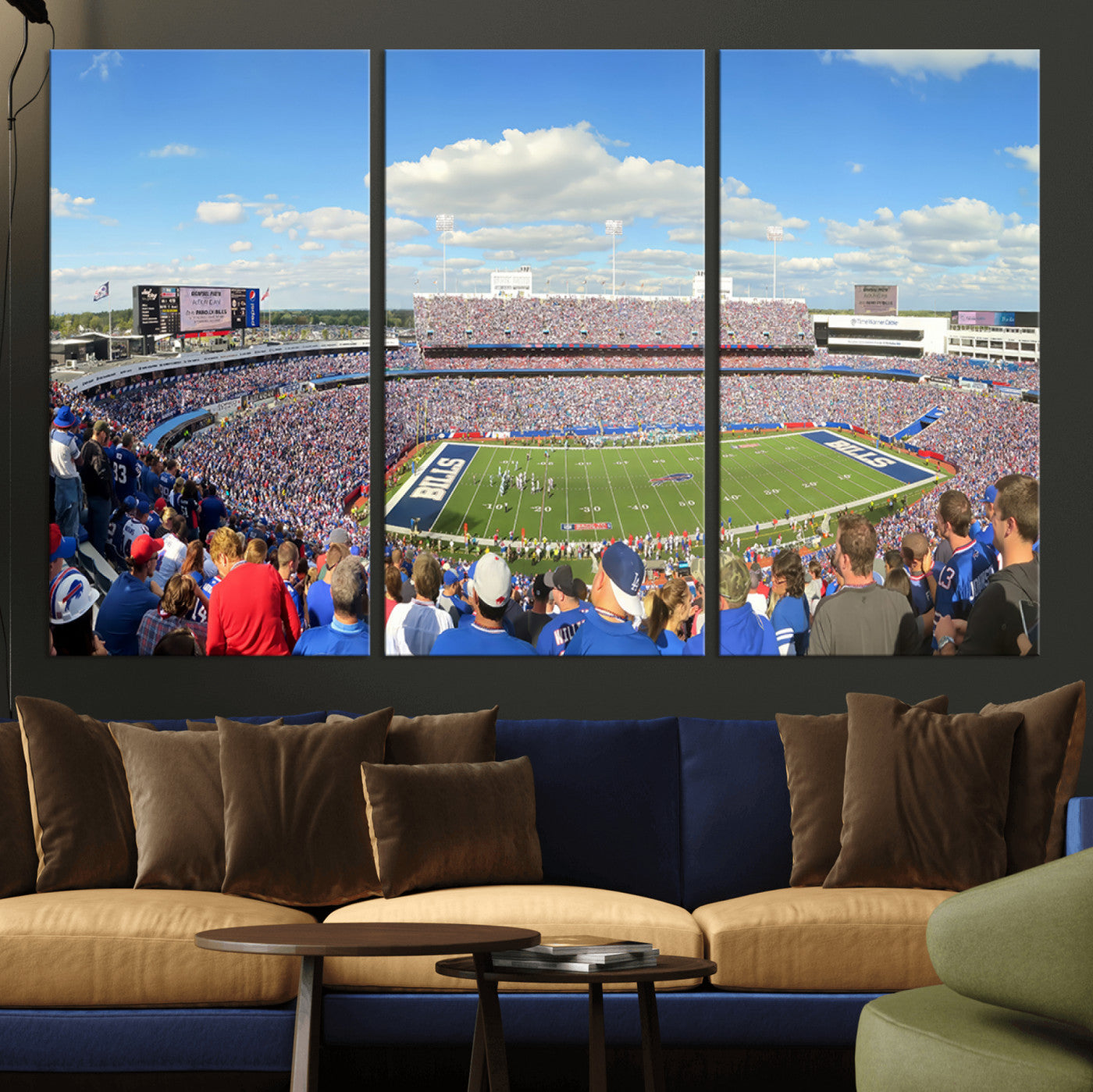 MGV-CV-48X32-3P - Buffalo Bills NFL Football Team Print - Buffalo Highmark Stadium Wall Art Canvas Print