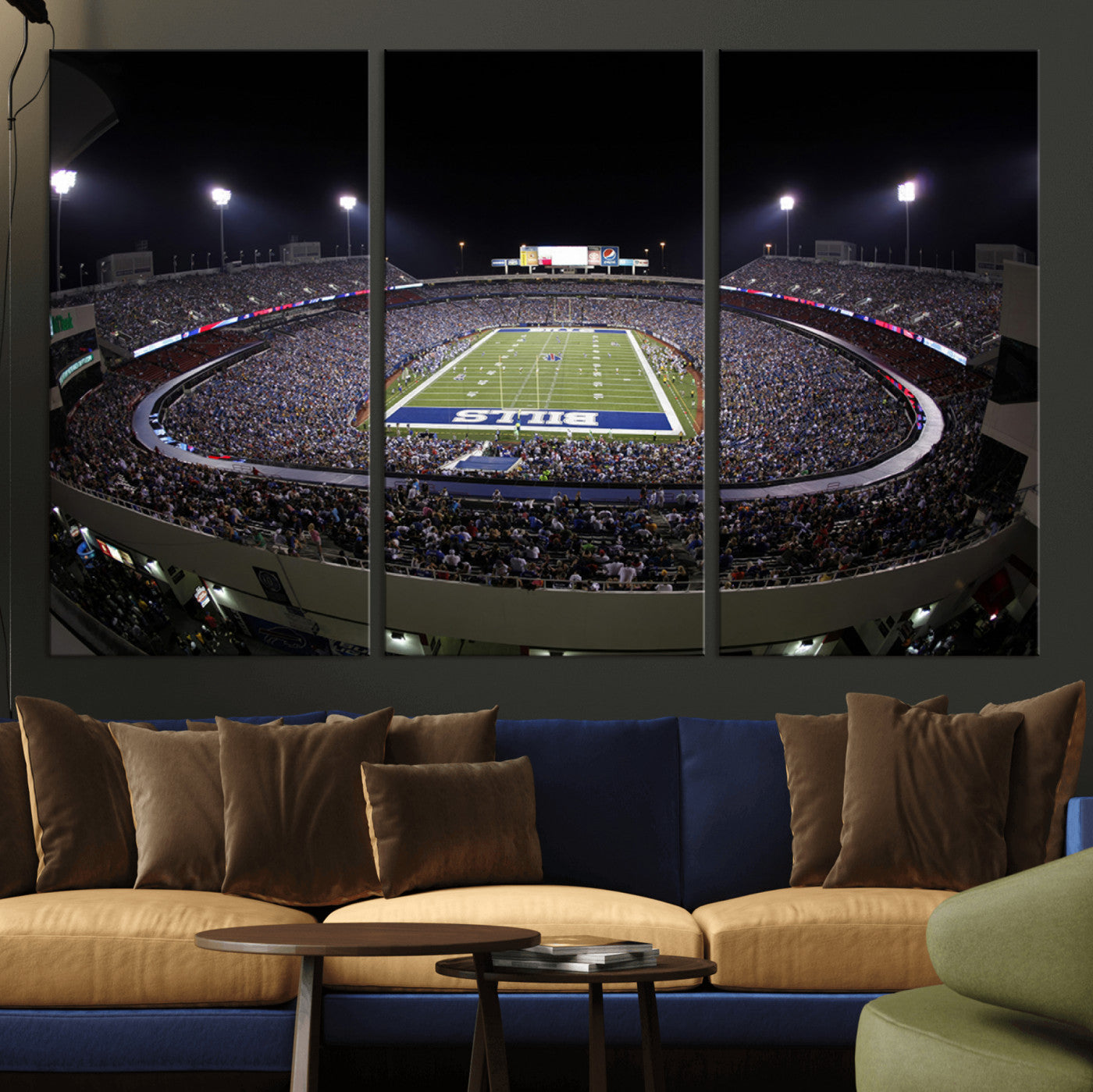 MGV-CV-48X32-3P - Buffalo Bills NFL Football Team Print - Buffalo Highmark Stadium Wall Art Canvas Print