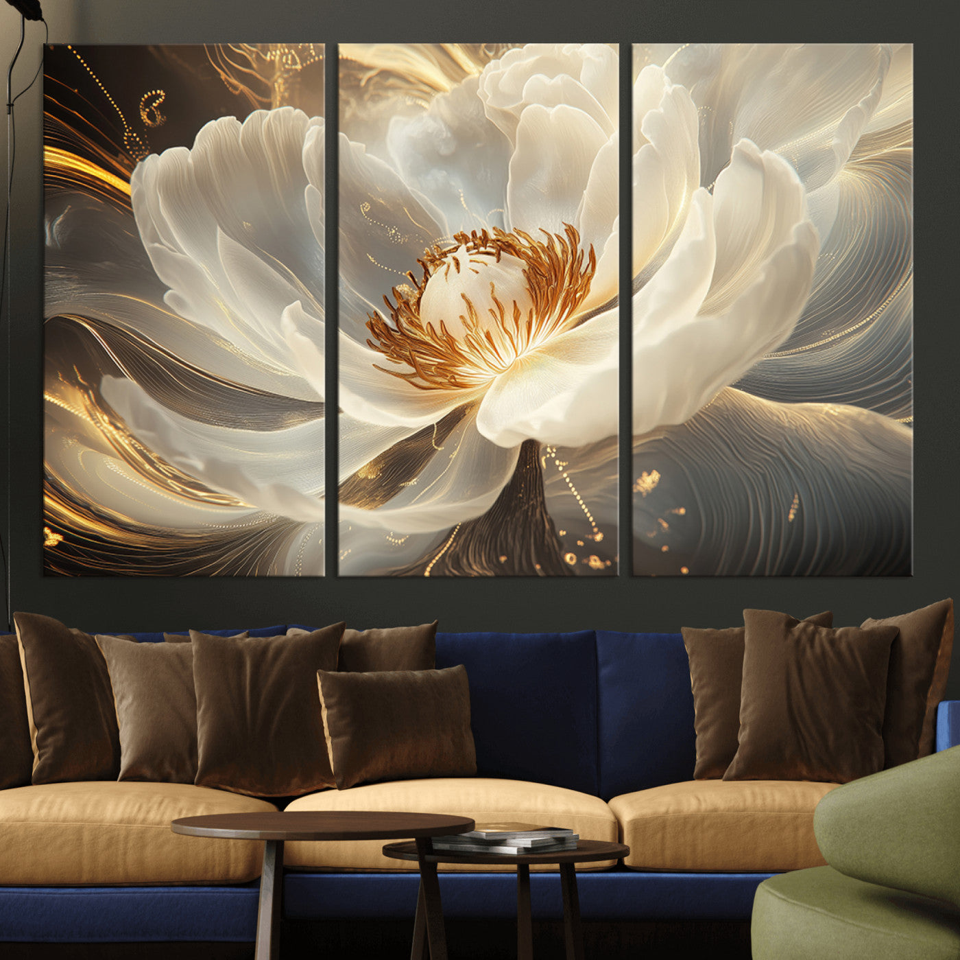 MGV-CV-48X32-3P - Abstract Floral Wall Art Canvas Print