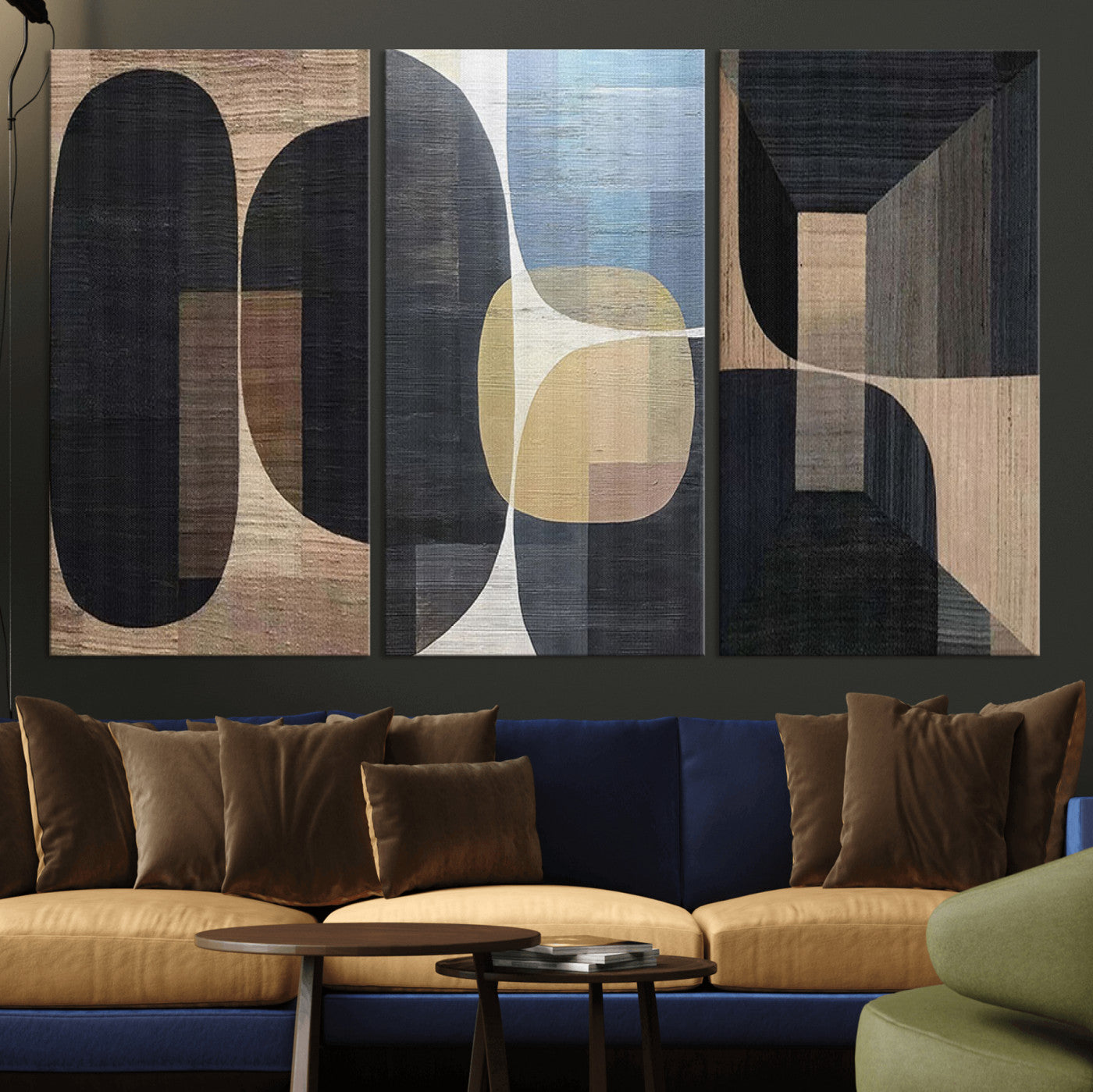 75252-MGV-CV-36X24-Minimalist Wabi Sabi Abstract Geometric Wall Art Canvas Print – Modern Minimalist Shapes – Ready to