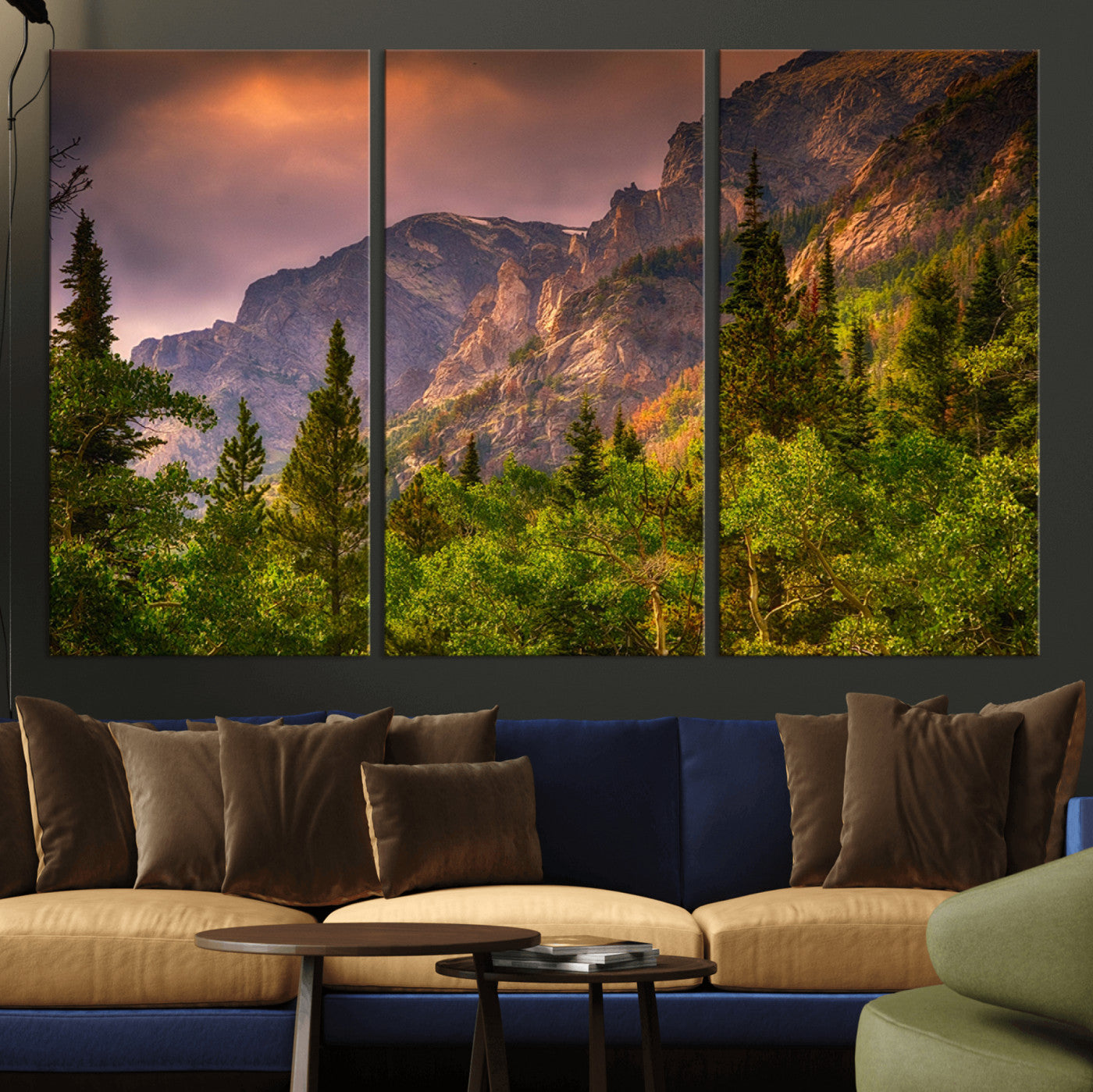 -Colorado Rockies Mountains Wall Art Canvas Print | Ready to Hang Framed Mountain Landscape