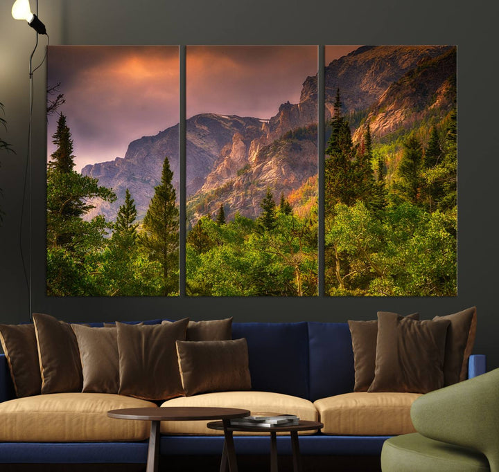 Colorado Rockies Mountains Wall Art Canvas Print | Ready to Hang Framed Mountain Landscape