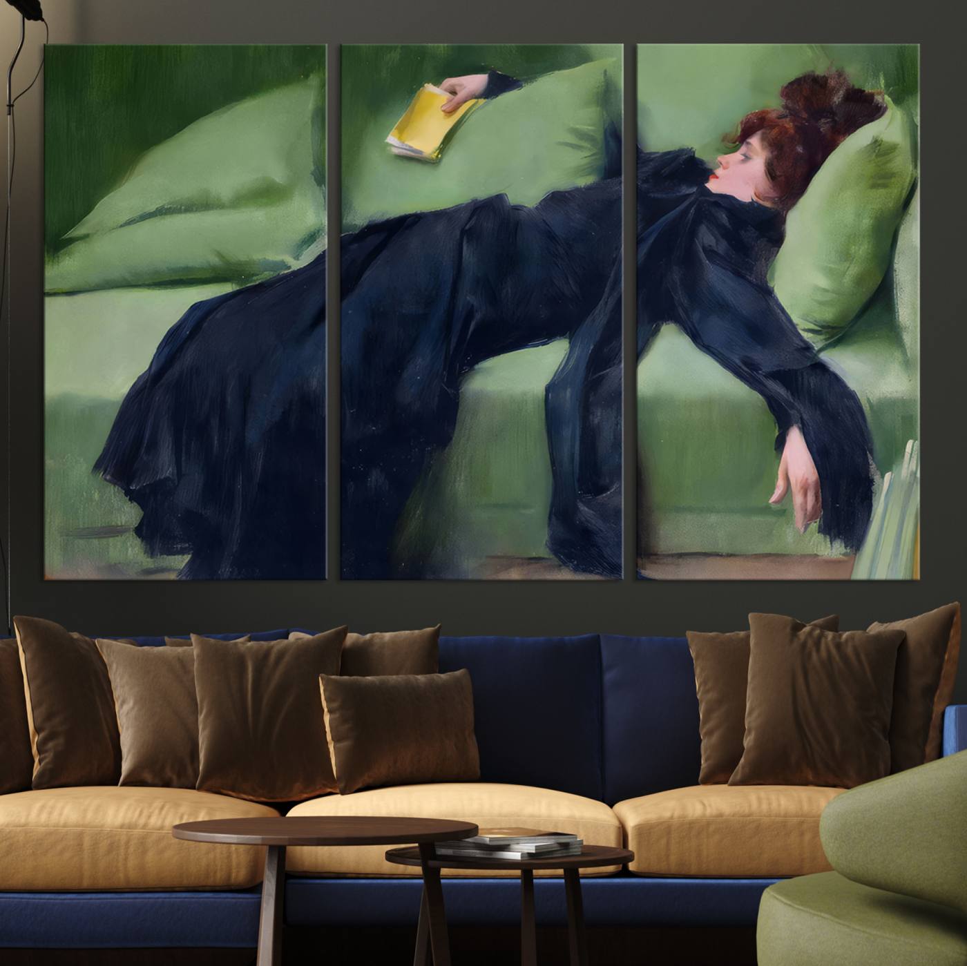 17725-MGV-CV-30X20-Decadent Girl by Ramon Casas Wall Art Canvas Print, Framed Decadent Girl Canvas Print