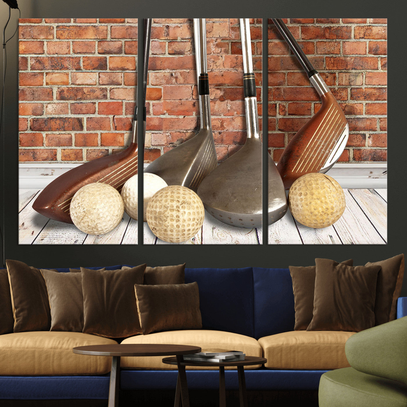 71818-MGV-CV-36X24-Vintage Golf Ball Wall Art Canvas Print | Golf Decor for Man Cave or Office | Ready to Hang and