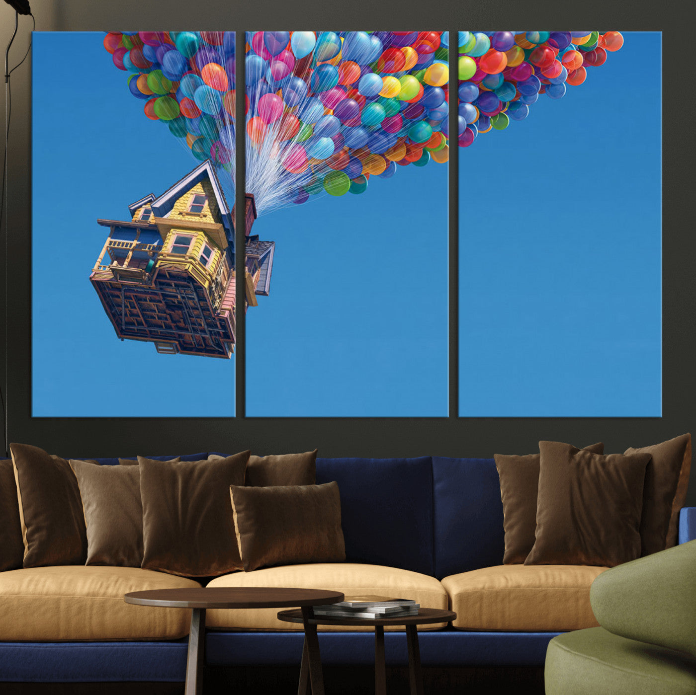 MGV-CV-48X32-3P - Carl Fredricksen, Up Movie Wall Art, Balloons Wall Art, Air Balloons for Kids Room Print