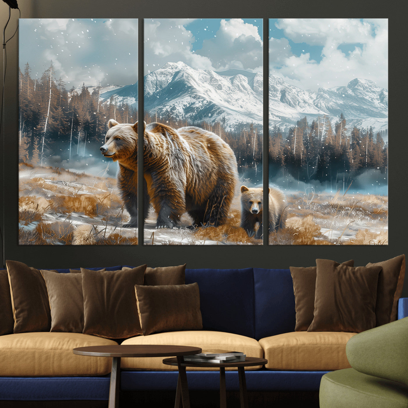MGV-CV-48X32-3P - Bear and Baby Bear Wall Art Canvas Print