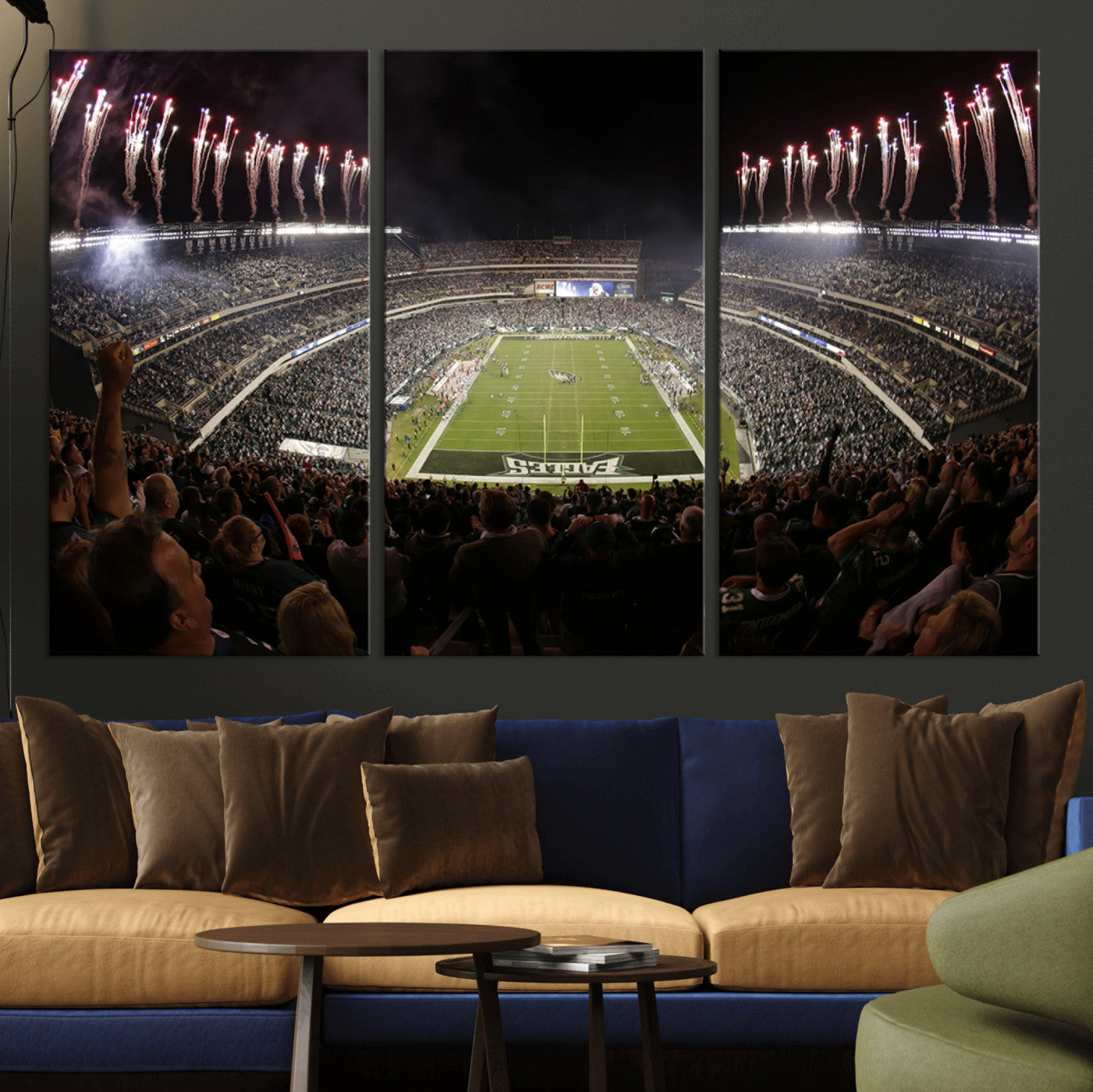 MGV-CV-48X32-3P - Eagles Field Stadium Wall Art - Philadelphia Eagles Football Team Print - Philadelphia Lincoln