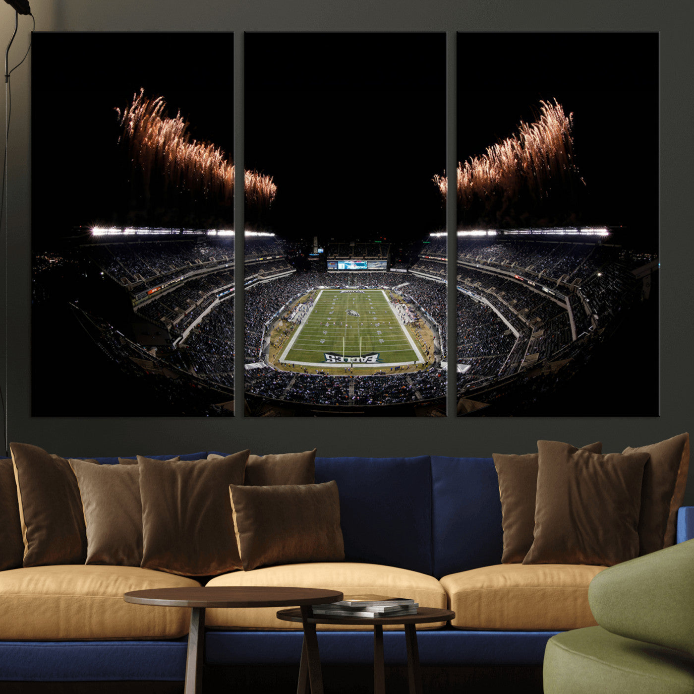 MGV-CV-48X32-3P - Eagles Field Stadium Wall Art | Philadelphia Eagles Football Team Print - Philadelphia Lincoln