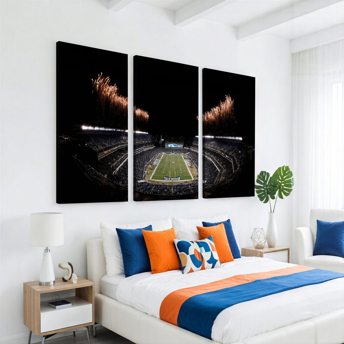 89680-MGV-CV-36X24 - Eagles Field Stadium Wall Art, Philadelphia Eagles Football, Framed and Ready to Hang