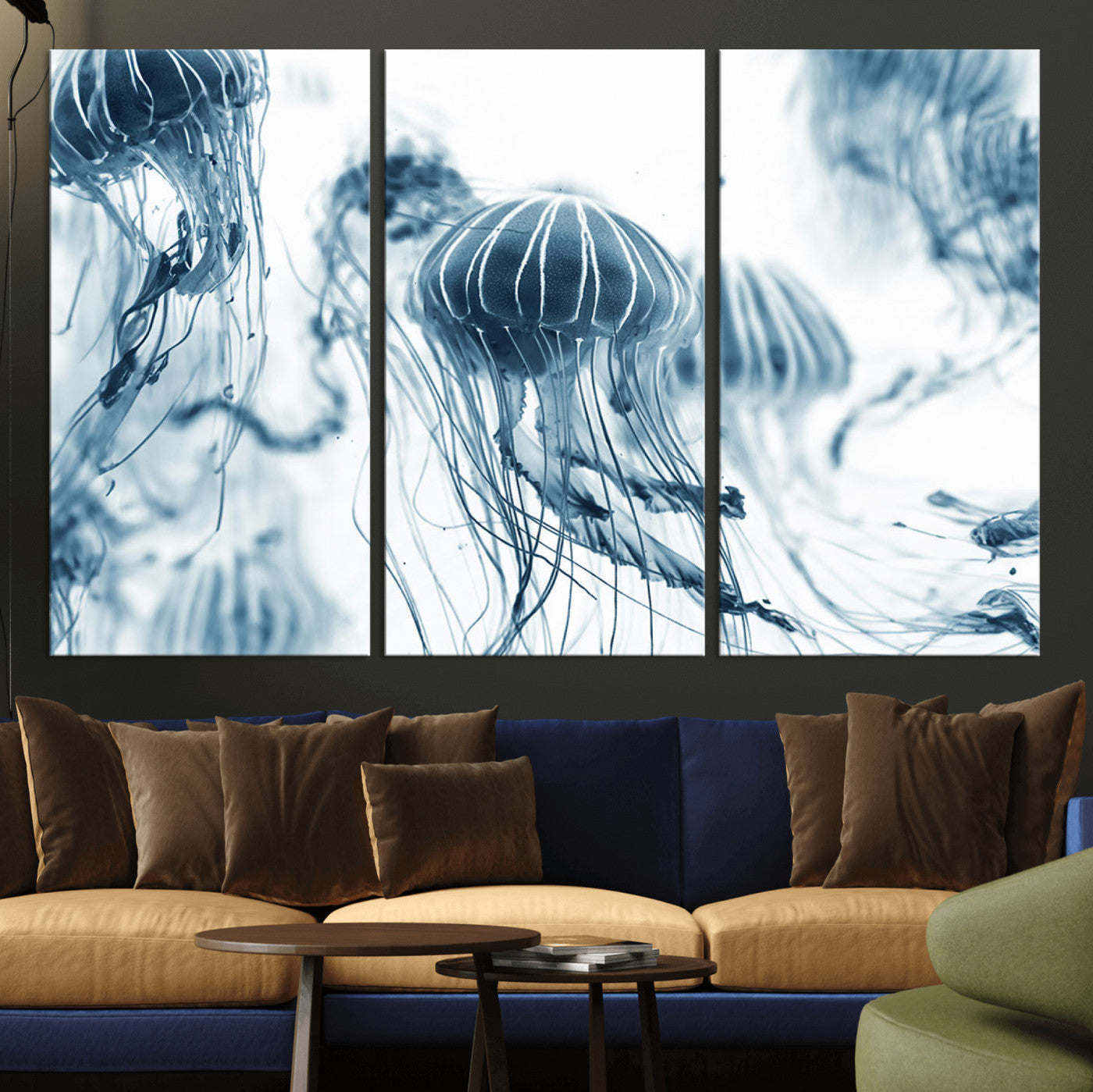 MGV-CV-48X32-3P - Abstract Jellyfish Canvas Print Wall Art